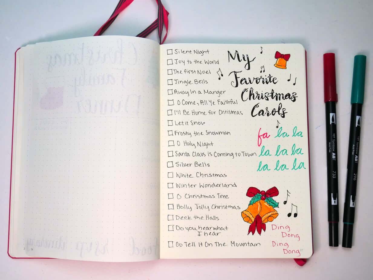 7 Jolly Bullet Journal Ideas for Christmas Planning Mindfully