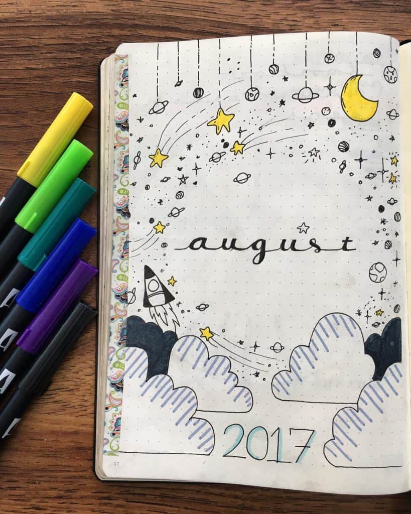 60+ Beautiful Bullet Journal Cover Page Ideas for Every Month of the Year