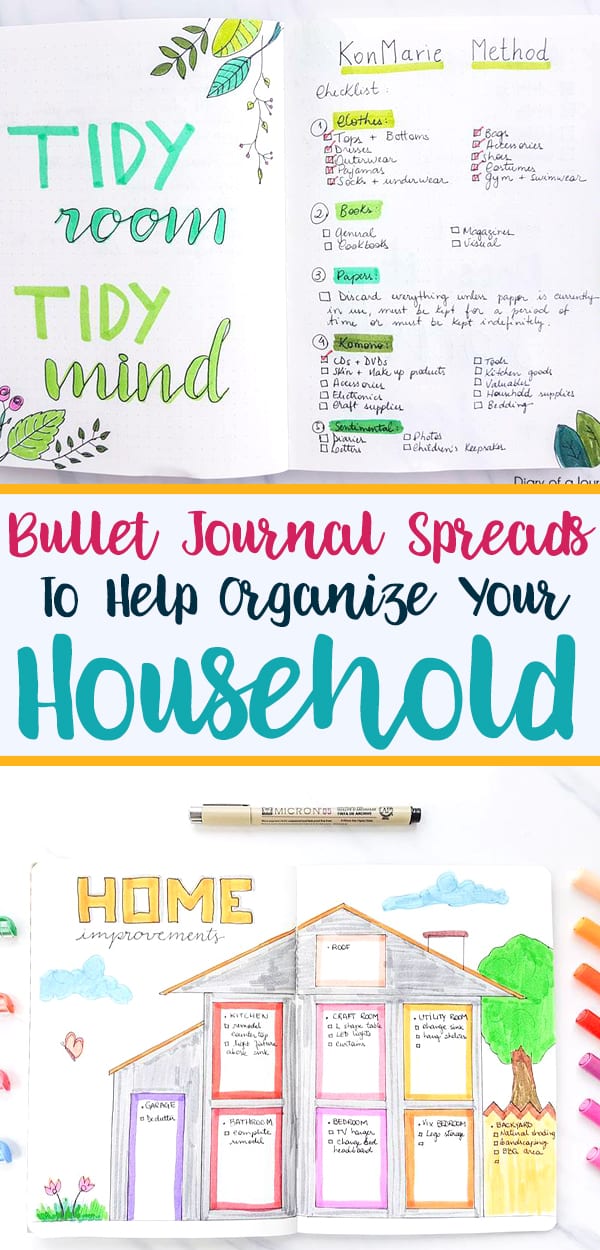 Bullet Journal Spreads to Organize Your Household Planning Mindfully